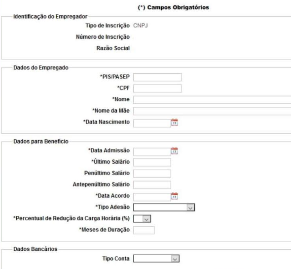 Empregador deve preencher dados dos funcionários para conseguir benefício