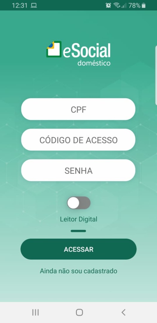 App Domestico - Acesso