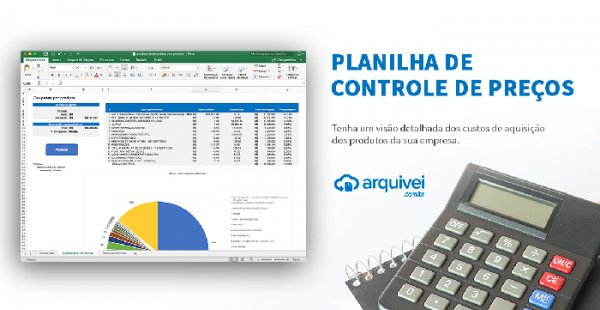 Planilha de Controle de Preços gratuita com gráficos detalhados