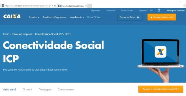 CFC cobra da CEF solução para problemas do Conectividade ICP