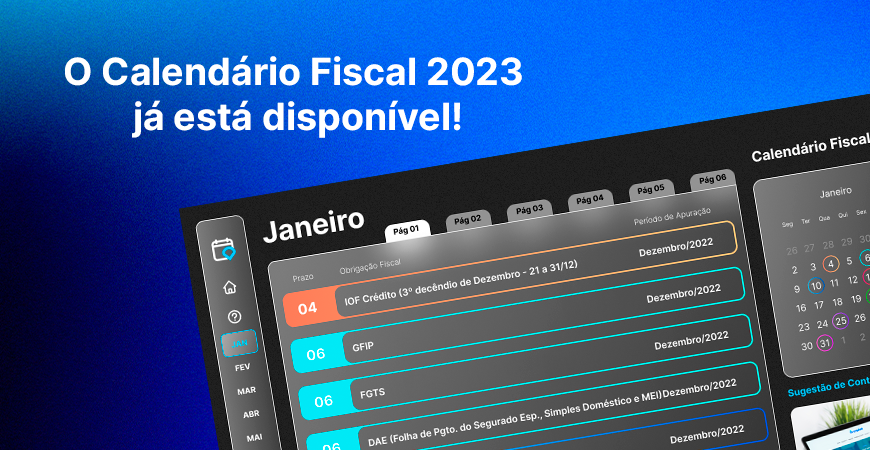 Calendário atualizado com as principais obrigações fiscais de 2023