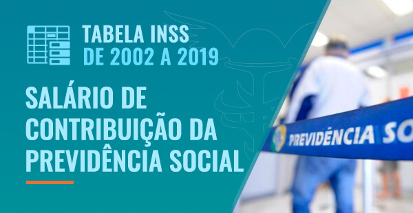 Salário de Contribuição da Previdência Social (Tabela do INSS) de 2002 a 2024