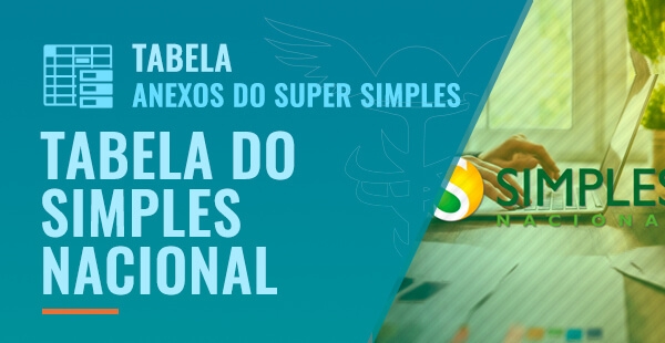 Tabela do Simples Nacional - Anexos do Super Simples